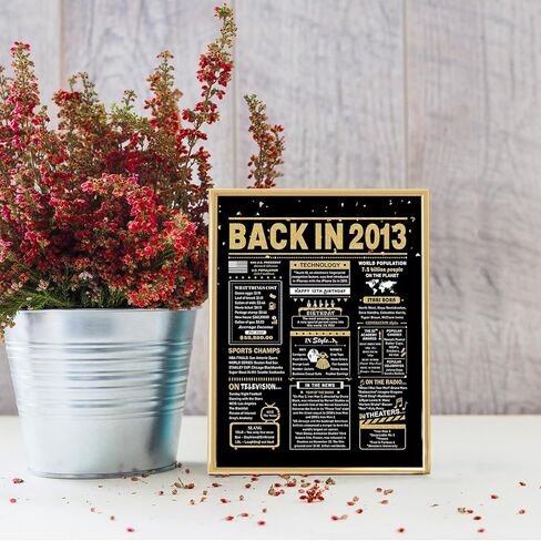 13th Birthday Card, 13th Birthday Decorations for Girls Boys, Funny Gifts for Daughter Son, Back in 2013, Black Gold Card in Kuwait