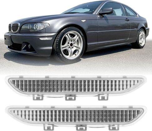 USR 04-06 E46 2D Coupe Clear Lens Reflector – Front Bumper Sidemarker Lamp Set (Left + Right) Compatible with 2004-2006 BMW E46 Chassis 3 Series 325ci / 330ci (2 Door Coupe / 2-Door Convertible) in Saudi Arabia