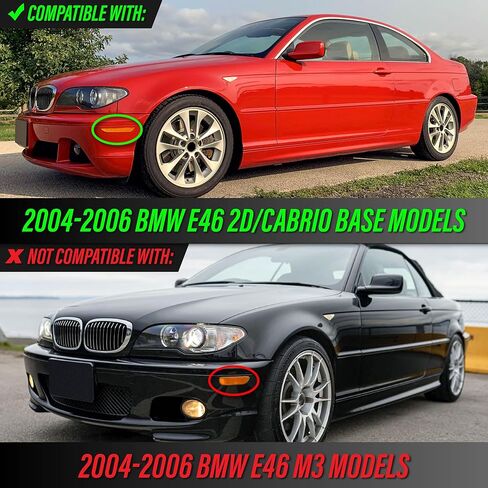 USR 04-06 E46 2D Coupe Clear Lens Reflector – Front Bumper Sidemarker Lamp Set (Left + Right) Compatible with 2004-2006 BMW E46 Chassis 3 Series 325ci / 330ci (2 Door Coupe / 2-Door Convertible) in Saudi Arabia