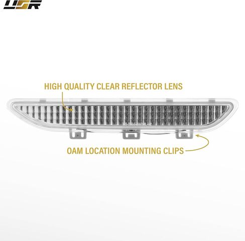 USR 04-06 E46 2D Coupe Clear Lens Reflector – Front Bumper Sidemarker Lamp Set (Left + Right) Compatible with 2004-2006 BMW E46 Chassis 3 Series 325ci / 330ci (2 Door Coupe / 2-Door Convertible) in Saudi Arabia