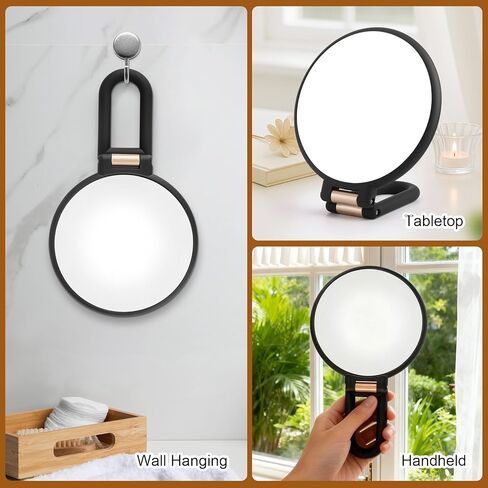 Tbestmax 1X/10X, 1X/20X Magnifying Mirror, Double Side Handheld Mirror Foldable Travel Mirror for Makeup - 2 Pack in Kuwait