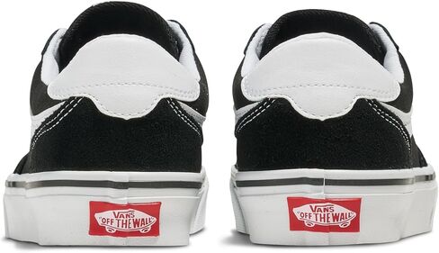 حذاء Vans Big Kids' Brooklyn LS - حذاء رياضي كاجوال منخفض الرقبة للأولاد والبنات. جلد سويدي/قماش أسود/أبيض. 4.5 in Kuwait