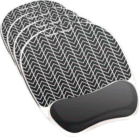 Fellowes Photo Gel Mouse Pad and Wrist Rest with Microban Protection, Black Chevron (9549901) in Saudi Arabia