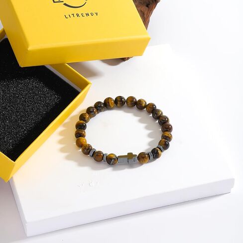 Beaded Stone Cross Stretch Bracelet for Men Women, Catholic Rosary Bracelet Healing Anxiety, Adjustable Elastic Natural Stone Bracelets in Saudi Arabia