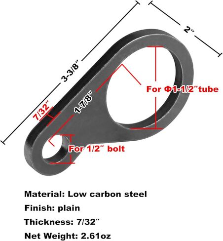 12 Pack Universal Weld-On Shock Tabs Fit 1.5" Round Tube, Tube Wrap Design Chassis Frame Mount Tabs in Saudi Arabia