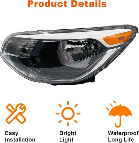 Pair Halogen Headlights Headlamps Assembly for 2014-2019 Kia Soul KI2502167 KI2503167 92101-B2270 92102-B2270 Left&Right Not Come with Bulbs DOT/SAE-Certified in Saudi Arabia