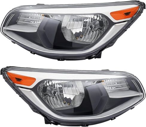 Pair Halogen Headlights Headlamps Assembly for 2014-2019 Kia Soul KI2502167 KI2503167 92101-B2270 92102-B2270 Left&Right Not Come with Bulbs DOT/SAE-Certified in Saudi Arabia