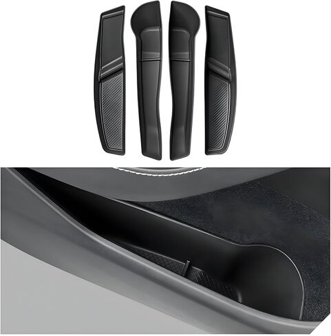 Door Inner Bag Liner for Tesla Model Y 2024/2023/2022/2021, Door Side Bag Storage Box, Felt Cover Protective Cover, Car Interior Accessories Door Storage Sorting Tray, TPE Waterproof 4pcs in Kuwait