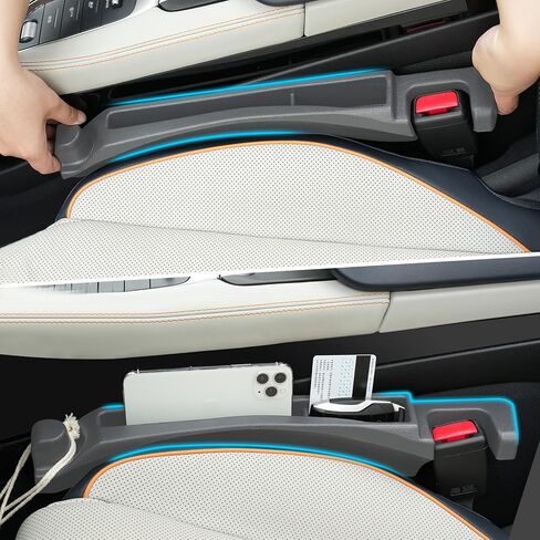 Car Seat Gap Filler with Drop Prevention & Storage Hook - Between Seats Console Organizer for SUV Truck - Car Accessories(2Pcs) in Saudi Arabia