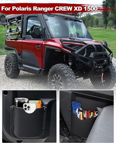 جيوب تخزين للباب لملحقات Polaris Ranger XD 1500 2024 2025، حامل صندوق منظم جانبي للباب الخلفي الأمامي لـ Polaris Ranger 1500 XD 2024+ (قطعتان) in Kuwait