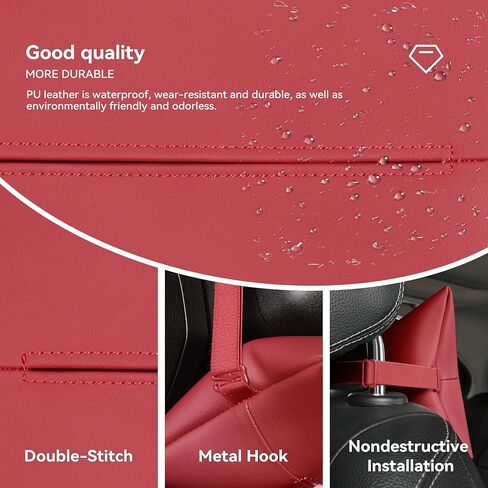 2Pack Car Tissue Holder,PU Leather Tissue Holder in car, Fits Most Regular-Size Tissue Bags,25x16 cm (9.85x6.3 in)(Black) in Saudi Arabia