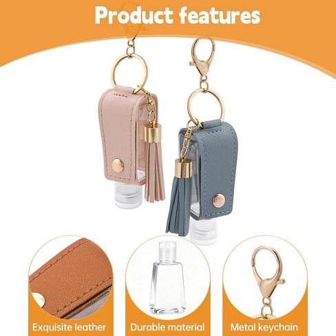 مجموعة سلسلة مفاتيح حامل مطهر اليد 12 قطعة، زجاجات مطهر يد فارغة بحجم السفر مقاومة للتسرب (1 أونصة/30 مل)، موزع سائل محمول قابل لإعادة الملء لحقيبة الظهر والمحفظة وحقيبة الحفاضات (12 لونًا) in Kuwait