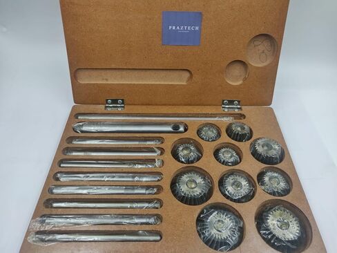 10pcs Engine Valve Seat & Face Cutter with Stem Pilots | Exhaust Inlet | Wooden Box | Vintage Cars & Bikes | Automotive Hand Tool DIY in Kuwait