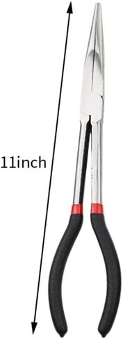 11" Needle Nose Pliers, 45 Degree Extra Long Reach Bent Nose Plier, Nipper Bent Nose-Duckbill Pliers, Automotive Electrical Tools for Industrial, Garage Narrow Spaces and Limited Areas in Kuwait