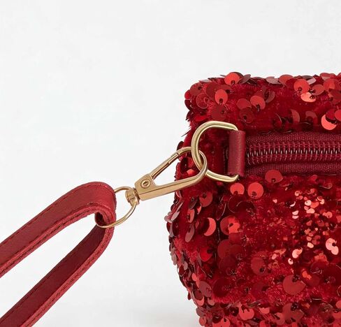 محفظة مطرزة بالترتر الأحمر، حقيبة مسائية لطيفة على الجسم، حقائب صغيرة تمر بالجسم للنساء، هدايا عيد الميلاد للفتيات أشياء عصرية، ملابس فتاة الاستعراض في السبعينيات وإكسسوارات حمراء in Kuwait