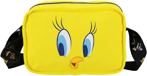 LeSportsac So Tweety، حقيبة يد Bobbi Crossbody، طراز 4053/اللون L100، الشخصية الكرتونية المفضلة Tweety Bird ذات تصميم كامل الحجم + Bugs Bunny، حزام Tweety Bird، شعار Looney Tunes in Saudi Arabia