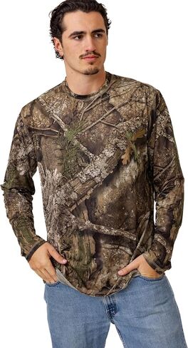 Realtree Men’s Reversible Camo Long Sleeve Shirt UPF 50+ Moisture Wicking Performance Shirt for Hunting Fishing Outdoors in Saudi Arabia
