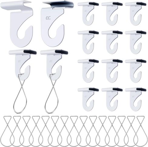 Moxweyeni 50 Pack Drop Ceiling Hooks Ceiling Hanger White Ceiling Grid Clips with Metal S Hooks for Hanging Plants Office Signs New Year Decorations in Kuwait
