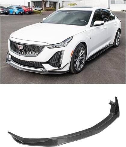 بديل لـ 2020-2024 كاديلاك CT5 سبورت وCT5-V | جناح الذقن الأمامي من ألياف الكربون بتصميم Blackwing مع زوج من الكاناردز الفاصل in Saudi Arabia