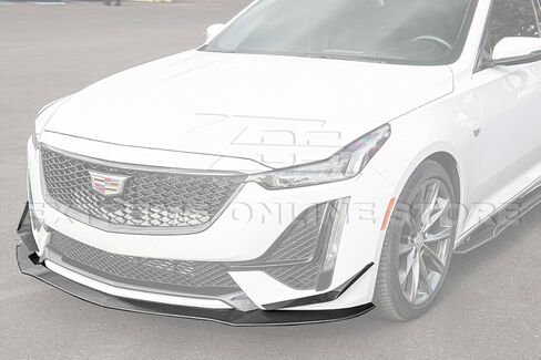 بديل لـ 2020-2024 كاديلاك CT5 سبورت وCT5-V | جناح الذقن الأمامي من ألياف الكربون بتصميم Blackwing مع زوج من الكاناردز الفاصل in Saudi Arabia