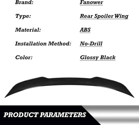 Rear Spoiler Wing Compatible with for BMW 5 Series F18/F10 2011-2016 for BMW 528i Sedan Base 2011-2016 for BMW 535i Sedan Base 2014-2016 for 528i Sedan Luxury Gloss Black Rear Trunk Spoiler in Kuwait