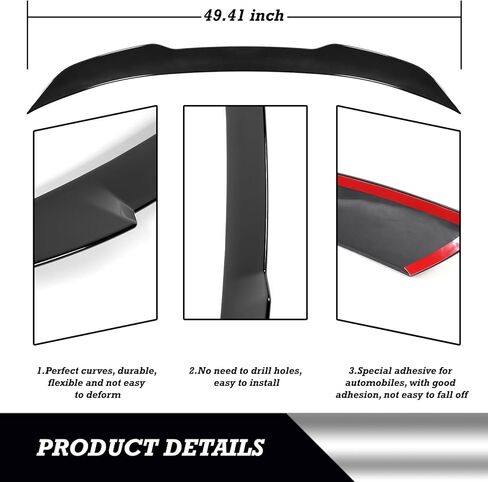 Rear Spoiler Wing Compatible with for BMW 5 Series F18/F10 2011-2016 for BMW 528i Sedan Base 2011-2016 for BMW 535i Sedan Base 2014-2016 for 528i Sedan Luxury Gloss Black Rear Trunk Spoiler in Kuwait