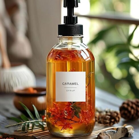 84 قطعة من ملصقات شراب القهوة، ملصق شراب بسيط، ملصقات قهوة بيضاء مقاومة للماء لحاويات القهوة وتنظيم الزجاجات والموزع، 2.5 بوصة × 2.5 بوصة in Kuwait