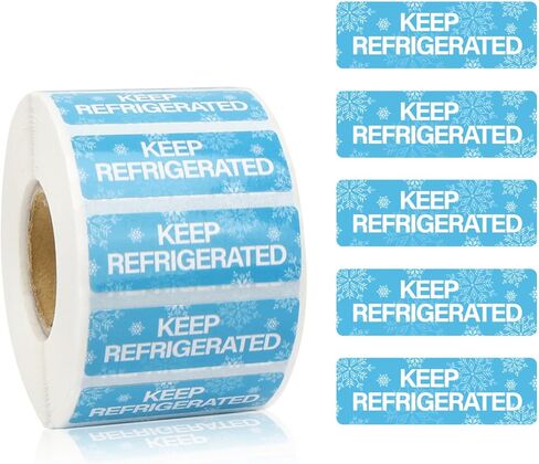 1000 قطعة من الملصقات المبردة مستطيلة مقاومة للماء مقاس 0.5 بوصة × 1.5 بوصة ملصق مبرد لتغليف المواد الغذائية تحذير لاصق ملصق صيدليات الصيدليات ملصقات تحذير لتعبئة شحن الأطعمة الباردة in Kuwait