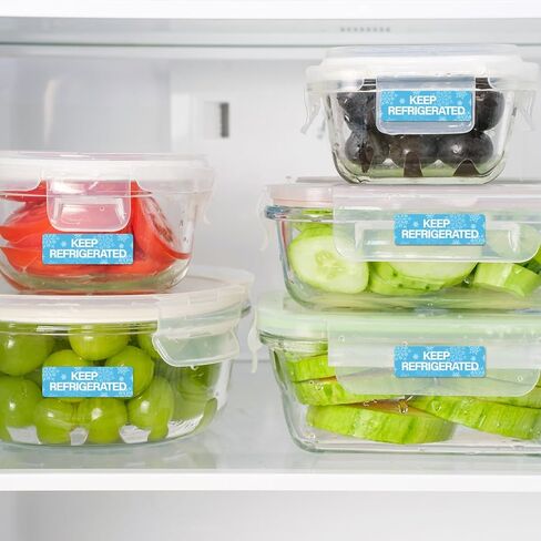 1000 قطعة من الملصقات المبردة مستطيلة مقاومة للماء مقاس 0.5 بوصة × 1.5 بوصة ملصق مبرد لتغليف المواد الغذائية تحذير لاصق ملصق صيدليات الصيدليات ملصقات تحذير لتعبئة شحن الأطعمة الباردة in Kuwait