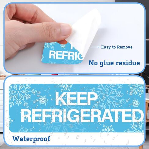 1000 قطعة من الملصقات المبردة مستطيلة مقاومة للماء مقاس 0.5 بوصة × 1.5 بوصة ملصق مبرد لتغليف المواد الغذائية تحذير لاصق ملصق صيدليات الصيدليات ملصقات تحذير لتعبئة شحن الأطعمة الباردة in Kuwait