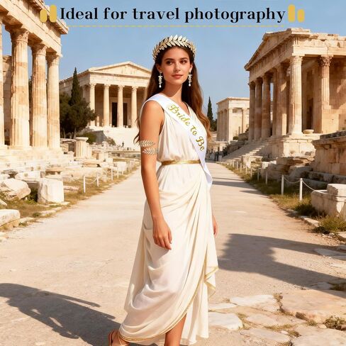 BOZILY Greek Goddess Accessories Set - Gold Leaf Headband Crown, Dangle Earrings, 2 Armbands & Shoulder Strap - Alloy & Pearl Bridal Wedding Costume Jewelry for Women, Cosplay, Theme Party in Kuwait