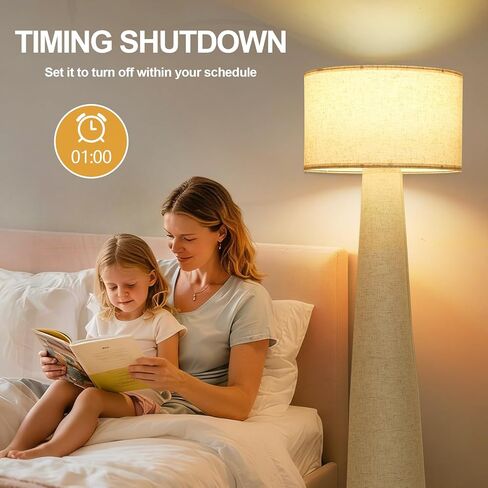 مصابيح أرضية بيضاء من بوهو لغرفة المعيشة، مصباح قائم قابل للتعتيم مع جهاز تحكم عن بعد ومصباح، مصباح طويل القامة بعمود منتصف القرن مع غطاء من القماش، 3 درجات حرارة لونية، ضوء للمزرعة لغرفة النوم in Kuwait