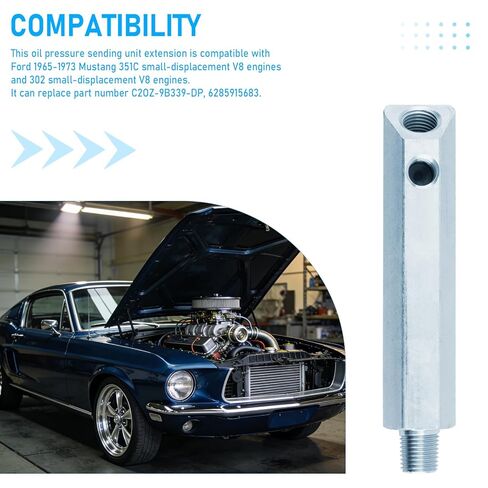 وحدة إرسال ضغط الزيت، وصلة مزدوجة المنفذ تناسب Ford Mustang 1965-1973 مع محركات V8، قطر الخيط 1/8 بوصة Npt، استبدال الأجزاء C2OZ-9B339-DP، 6285915683 in Kuwait