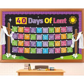 Easter Bulletin Board Decorations 40 Days of Lent Chart Cutouts Christian Religious Classroom Decorations Jesus Cross Cutouts Lent Days Chart for Catholic Sunday School Offices Library Wall Door Decor in Kuwait