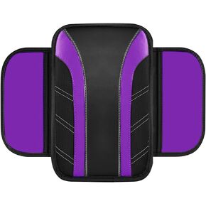 HZEL Car Center Console Cover, Sports Style Scratch-Resistant Vehicle Arm Rest Storage Box Mat with 2 Storage Bags, Automotive Middle Console Cover Protector, Universal Fit (Black Blue) in Kuwait