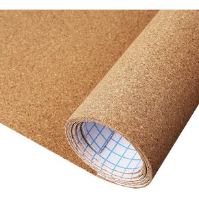 ReWallpaper Self Adhesive Cork Roll with Backing Thick 0.06 Inch Cork Sheet for DIY Crafts Coasters Drawer Liners Natural Corkboards and Bulletin Board Paper Roll for Wall Decoration 17.3in x 3.9ft in Saudi Arabia