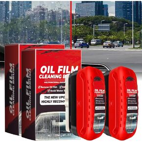 قطعتان من فرشاة تنظيف فيلم زيت السيارة 2026 - مزيل فيلم زيت زجاج السيارة، منظف النوافذ الفعال للزجاج الأمامي للسيارة، النوافذ الجانبية والسيارة، أداة تنظيف زجاج السيارات المتينة in Kuwait