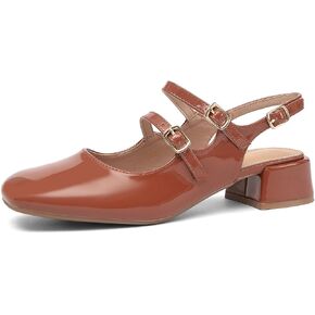 نساء ماري جينس مضخات مكتنزة منخفضة الكعب slingback قابلة للتعديل قابلة للشفاء في الكاحل زلة على الصنادل الظهر الظهر الظهر مضخات لعطلة الزفاف العمل غير رسمي in Kuwait