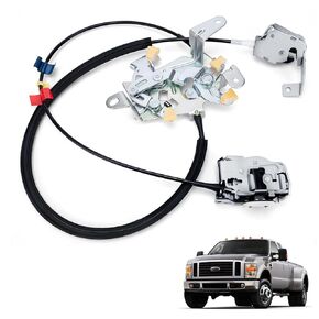 Rear Door Lock Latch with Cable Compatible with Ford 1999-2007 F250 F350 F450 F550 Super Duty, Upper and Lower Locking Latches Assembly, Replaces 6C3Z-28264A01-A 6C3Z28264A01A in Kuwait