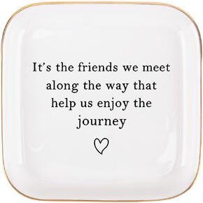 أفضل صديق هدايا عيد ميلاد الصداقة للنساء صينية المجوهرات، الصداقة التخرج عيد الميلاد التقاعد هدايا وداع لأفضل صديق BFF زملاء العمل طبق صينية خاتم المجوهرات in Kuwait