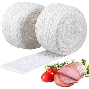 2 Rolls 16.4 ft Meat Netting Roll, Size 22 Ham Sock Elastic Netting, Total 32 Ft/ 10 M Elastic Smoked Meat Poultry Ham Net Butcher Twine Net for Beef Cooking Smoking, or Drying in Kuwait