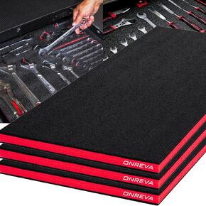 ONREVA Tool Box Foam 20x16x1 inch 3Pack, Foam Inserts for Cases, Polyethylene Storage Sheets for Toolbox Hard Case, Tool Shadow Insert, Kaizen Organizer Sheet, Black with Red in Kuwait