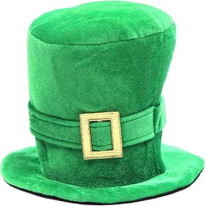 St. Patrick's Day Hat - Green Velvet Leprechaun Top Hat with Gold Buckle for Adults Men Women, St. Patrick's Day Party Costume Accessory & Funny Irish Tree Topper in Kuwait