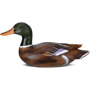 Fumete Duck Home Decor Statue Vintage Rustic Home Decorations Handcrafted Artificial Wood Duck Figurines Life Like Animal Sculpture for Shelf Countryside Indoor Living Room Farmhouse Desktop in Saudi Arabia