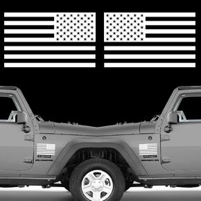 Die Cut Subdued Matte White American Flag Sticker 3" X 5" Tactical Military Flag USA Decal Great for Car, Hard Hat. Car Vinyl Window Bumper Decal Sticker (1 Pair) in Kuwait