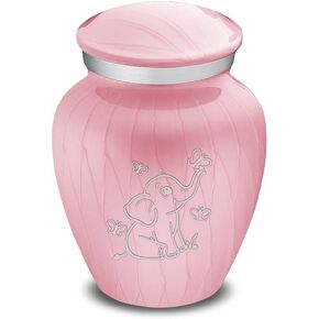 Geturns Embrace Mini Custom Urn for Ashes – Pearl White Personalized Baby Elephant Memorial Keepsake | 3.5 lbs in Saudi Arabia