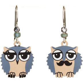 سيينا السماء الرمادية وتان السيد والسيدة البومة تتدلى الأقراط، رمادي / تان in Kuwait