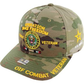Officially Licensed U.S. Army Military Vietnam Veteran Baseball Cap - Operation Iraqi Freedom Combat Embroidered U.S. Flag Premium Quality Adjustable Velcro Closure Hat Camo in Saudi Arabia