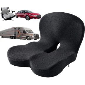 وسادة مقعد مدمجة من إسفنج الذاكرة على شكل حرف L لكرسي المكتب والشاحنة والسيارة، وسادة مقعد مريحة للسائق للظهر وأسفل الظهر ودعم عظم الذيل لسائق الشاحنة والقيادة الطويلة (أسود) in Kuwait