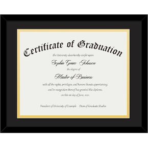 8.5x11 Diploma Certificate Frame with Black & Gold Double Mat, Display 8.5x11 Certificate with Mat or 11x14 without Mat, Degree Document Frame in Saudi Arabia